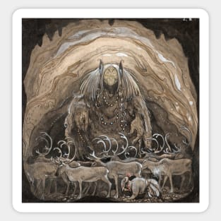 Cave Troll illustration by John Bauer Sticker